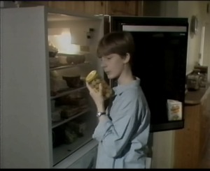 Jakes goes to the kitchen to get some food and drink