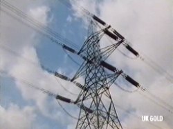 She looks up to the pylons