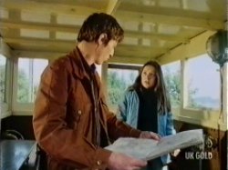 Jonathon starts the boat up and sails away