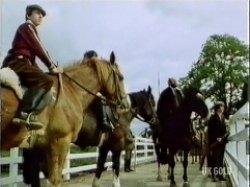 The horse men are ordered off to pursue Nicky (Margaret in Nicky's clothing)