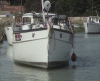 The boat breaks free