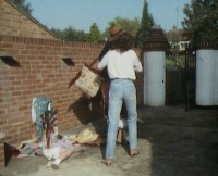 Mum has to deal with a weird woman in the garden