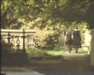 They leave the cemetary together