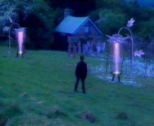 Two ancient warriors appear and create a line fire