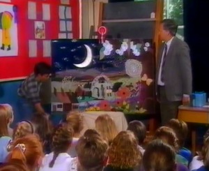 The day of the prize giving for the best school project - the teacher shows what he thinks is a masterpiece to the other children