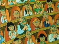 The crowd applaud Desmond