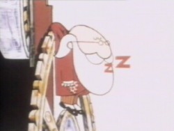 Cosmo is stuck fast asleep high up in the clock