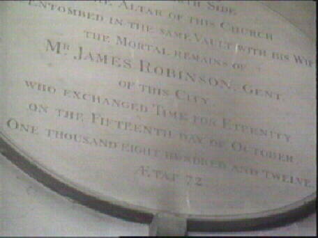 Inside there is a plaque