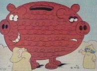 A knitted piggy bank