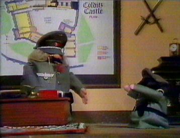 A map of Colditz on the wall