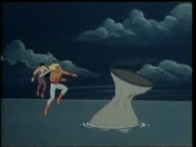 She escapes only just in time