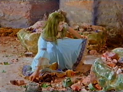 The Princess helps move the rubble