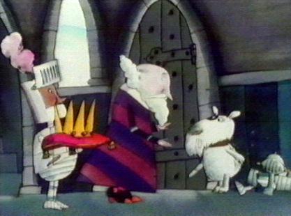 Towser has been chased into a castle