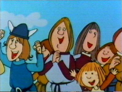 All the village turns out to watch