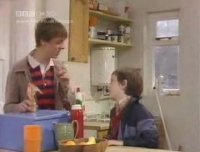 Jonny and Albert munching biscuits